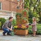 Dovelina Raised Garden Bed with Trellis Metal Planter Box with Privacy Screen for Climbing Plants-59 x 30/60, 47 x 47/94,72 x 35/47/70/94
