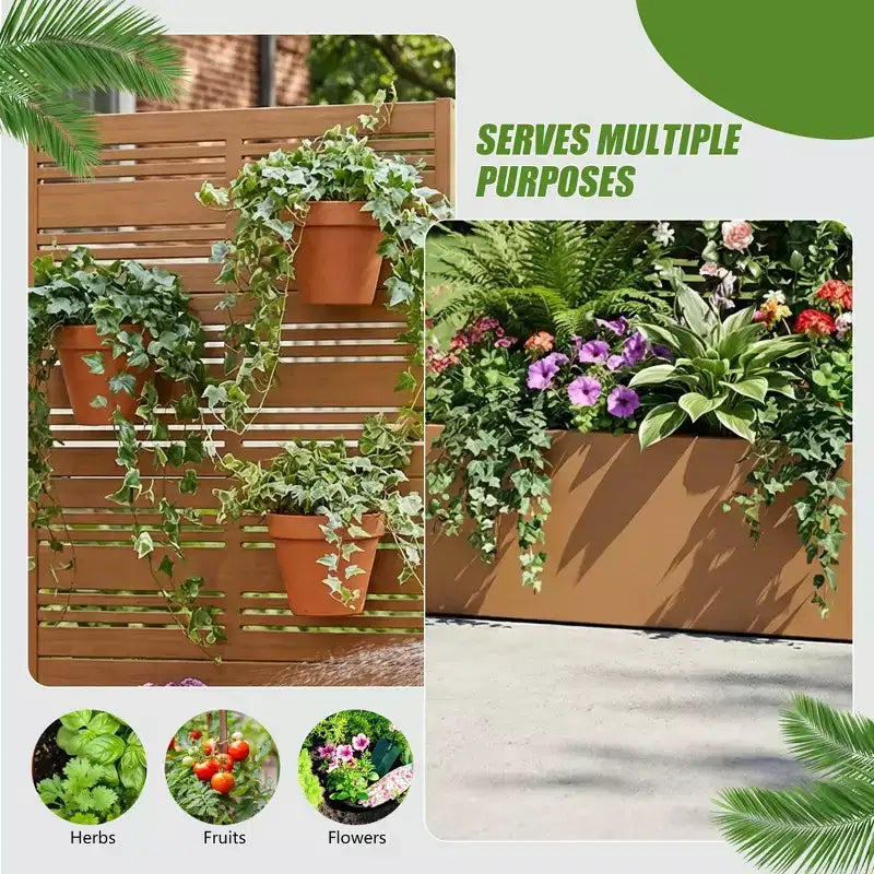Dovelina Raised Garden Bed with Trellis Metal Planter Box with Privacy Screen for Climbing Plants-59 x 30/60, 47 x 47/94,72 x 35/47/70/94