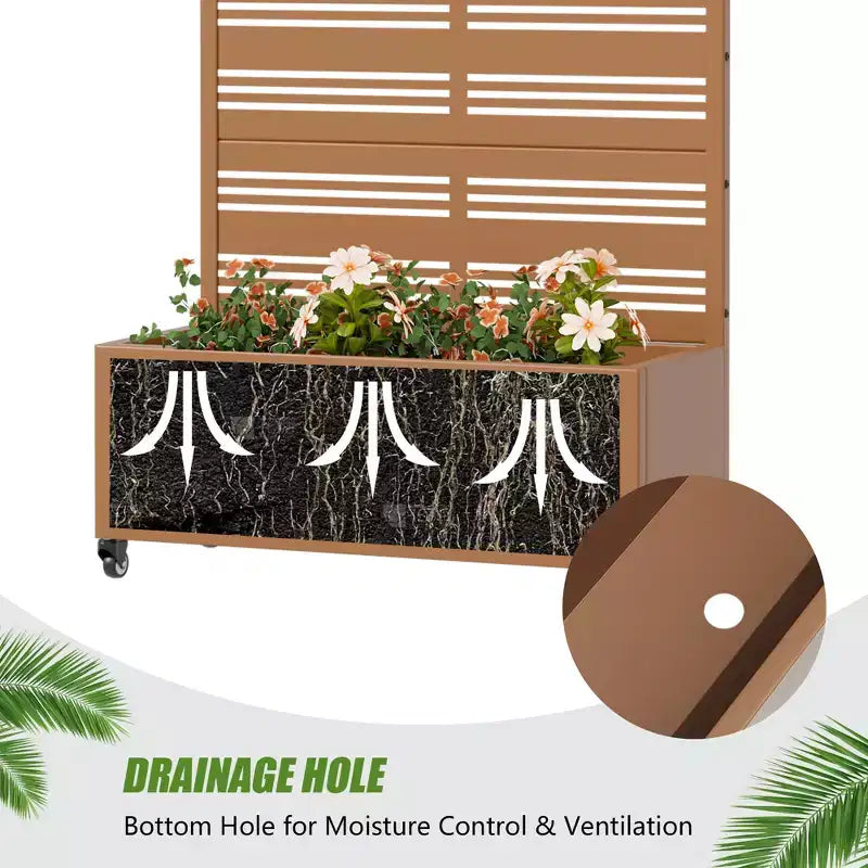 Dovelina Raised Garden Bed with Trellis Metal Planter Box with Privacy Screen for Climbing Plants-59 x 30/60, 47 x 47/94,72 x 35/47/70/94
