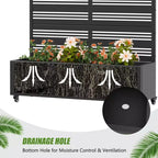 Dovelina Raised Garden Bed with Trellis Metal Planter Box with Privacy Screen for Climbing Plants-59 x 30/60, 47 x 47/94,72 x 35/47/70/94