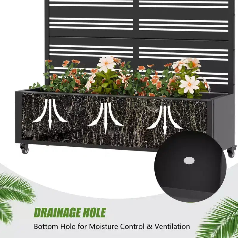 Dovelina Raised Garden Bed with Trellis Metal Planter Box with Privacy Screen for Climbing Plants-59 x 30/60, 47 x 47/94,72 x 35/47/70/94