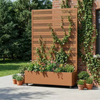 Dovelina Raised Garden Bed with Trellis Metal Planter Box with Privacy Screen for Climbing Plants-59 x 30/60, 47 x 47/94,72 x 35/47/70/94
