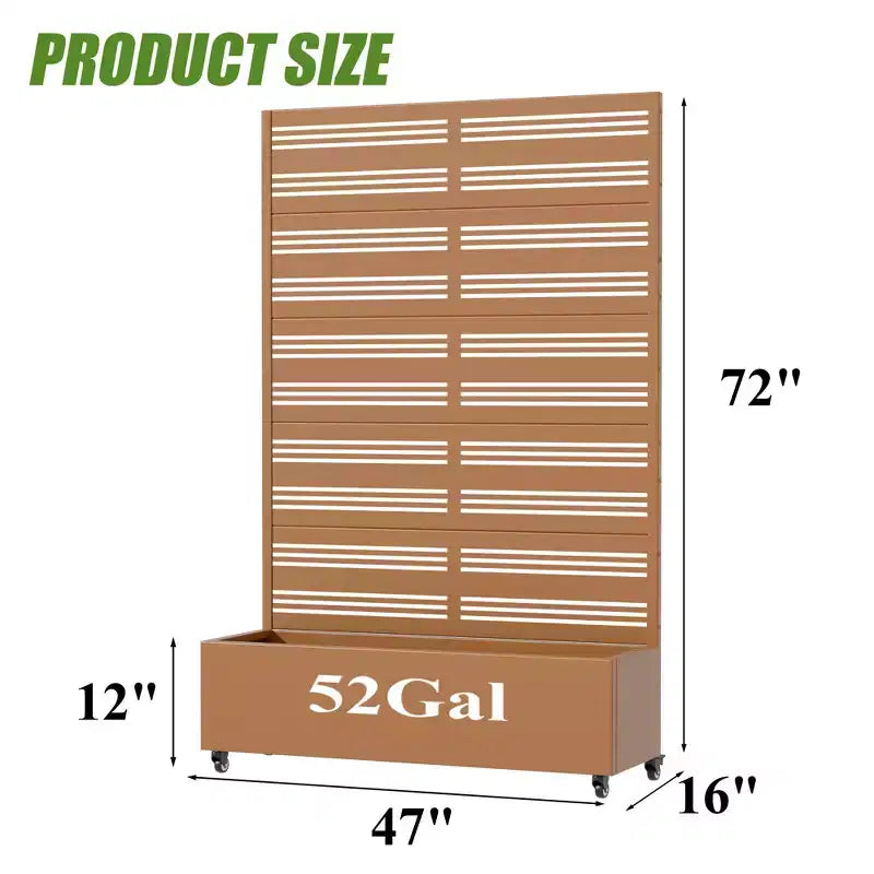 Dovelina Raised Garden Bed with Trellis Metal Planter Box with Privacy Screen for Climbing Plants-59 x 30/60, 47 x 47/94,72 x 35/47/70/94