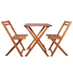 vidaXL Bistro Set Wood Tone Solid Acacia Wood Foldable Bistro Set
