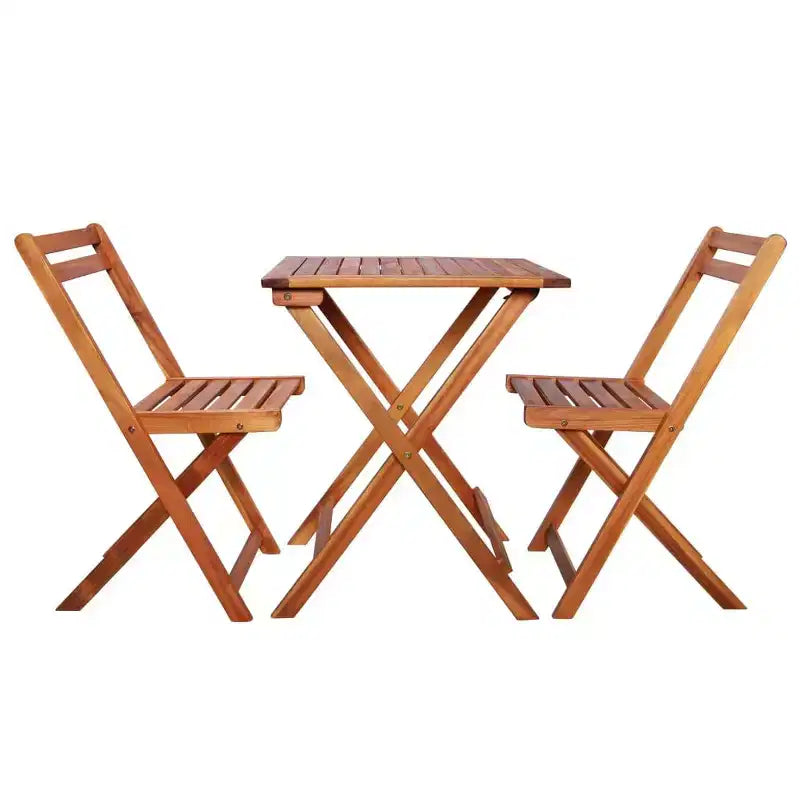 vidaXL Bistro Set Wood Tone Solid Acacia Wood Foldable Bistro Set
