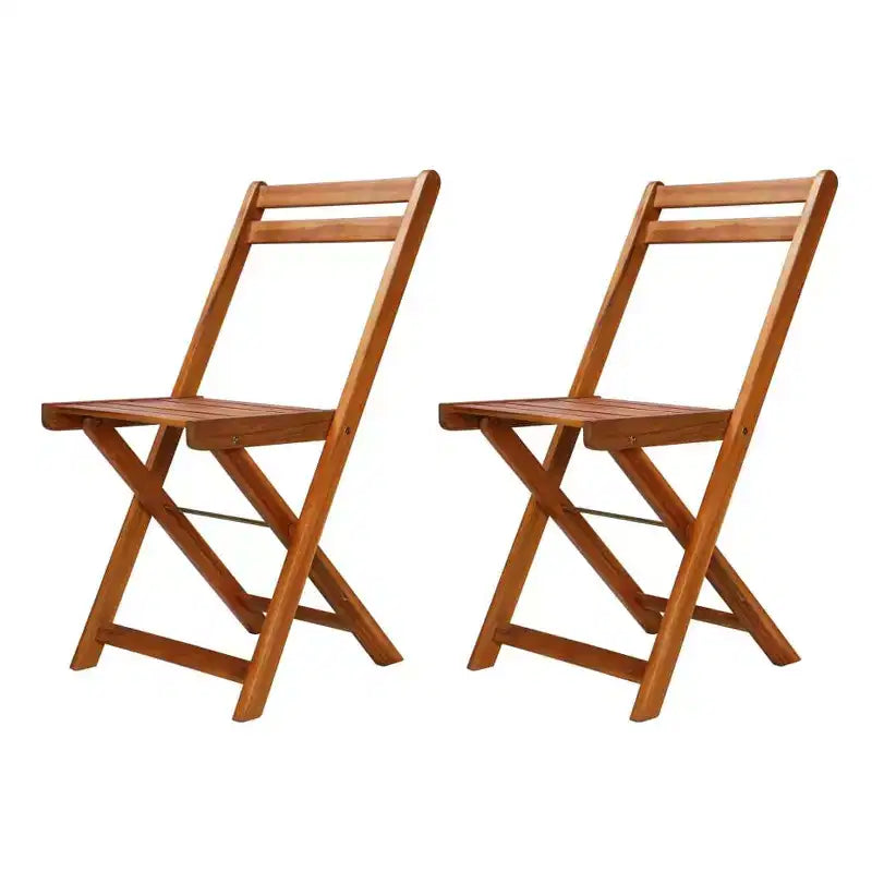 vidaXL Bistro Set Wood Tone Solid Acacia Wood Foldable Bistro Set