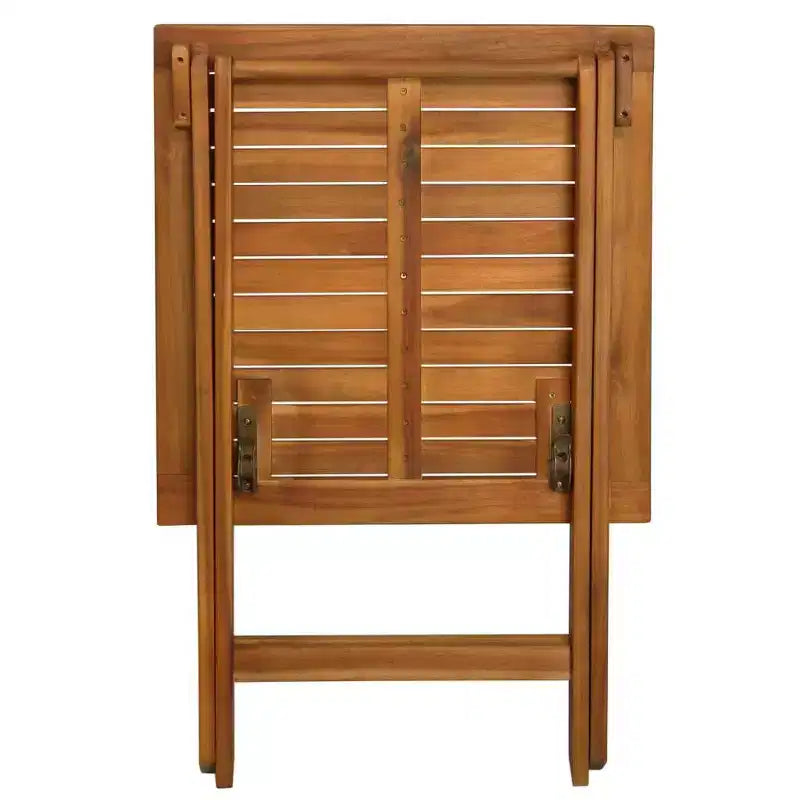vidaXL Bistro Set Wood Tone Solid Acacia Wood Foldable Bistro Set