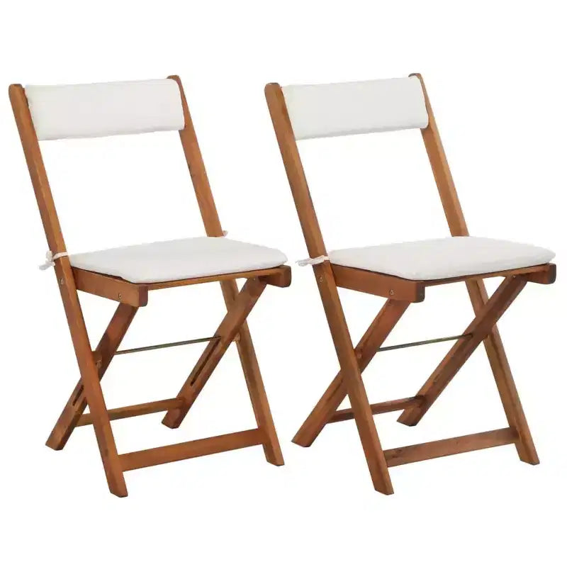 vidaXL Bistro Set Wood Tone Solid Acacia Wood Foldable Bistro Set