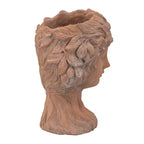 8x9x11.5 Brown Greek Style Bust Planter Indoor Outdoor Decorative Flower Pot for Patio Balcony Porch Entryway Shelf Display