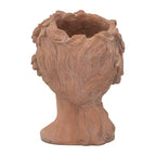 8x9x11.5 Brown Greek Style Bust Planter Indoor Outdoor Decorative Flower Pot for Patio Balcony Porch Entryway Shelf Display