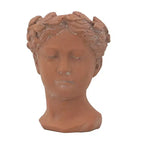 6x9 Brown Visage Bust Planter Indoor Outdoor Decorative Flower Pot for Patio Balcony Porch Entryway Shelf Display