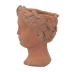 6x9 Brown Visage Bust Planter Indoor Outdoor Decorative Flower Pot for Patio Balcony Porch Entryway Shelf Display