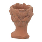 6x9 Brown Visage Bust Planter Indoor Outdoor Decorative Flower Pot for Patio Balcony Porch Entryway Shelf Display
