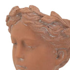 6x9 Brown Visage Bust Planter Indoor Outdoor Decorative Flower Pot for Patio Balcony Porch Entryway Shelf Display