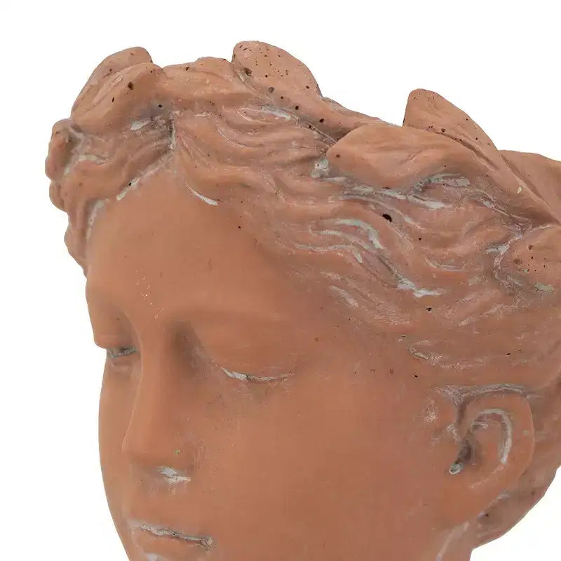 6x9 Brown Visage Bust Planter Indoor Outdoor Decorative Flower Pot for Patio Balcony Porch Entryway Shelf Display