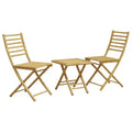vidaXL Bistro Set Natural Bamboo Bamboo Compact Foldable Bistro Set