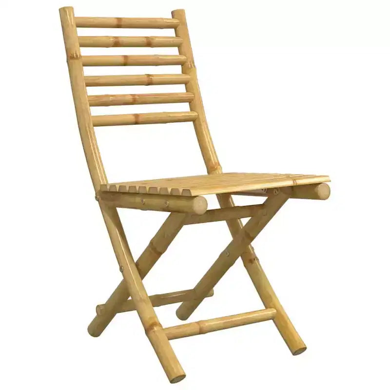 vidaXL Bistro Set Natural Bamboo Bamboo Compact Foldable Bistro Set