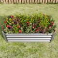 4 x 2 x 1 Silver Metal Raised Garden Bed for Vegetables, Herbs & Flowers for Patio Balcony Porch Entryway Shelf Display