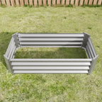 4 x 2 x 1 Silver Metal Raised Garden Bed for Vegetables, Herbs & Flowers for Patio Balcony Porch Entryway Shelf Display