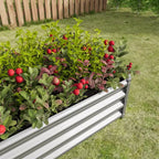 4 x 2 x 1 Silver Metal Raised Garden Bed for Vegetables, Herbs & Flowers for Patio Balcony Porch Entryway Shelf Display