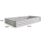 7.6x3.7x0.98 Silver Metal Raised Garden Bed for Vegetables, Herbs & Flowers for Patio Balcony Porch Entryway Shelf Display