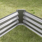 7.6x3.7x0.98 Silver Metal Raised Garden Bed for Vegetables, Herbs & Flowers for Patio Balcony Porch Entryway Shelf Display