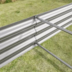 7.6x3.7x0.98 Silver Metal Raised Garden Bed for Vegetables, Herbs & Flowers for Patio Balcony Porch Entryway Shelf Display