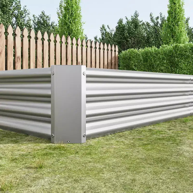 7.6x3.7x0.98 Silver Metal Raised Garden Bed for Vegetables, Herbs & Flowers for Patio Balcony Porch Entryway Shelf Display
