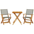 vidaXL Bistro Set Solid acacia wood, PE rattan Medium Foldable