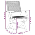 vidaXL Bistro Set Solid acacia wood, PE rattan Medium Foldable