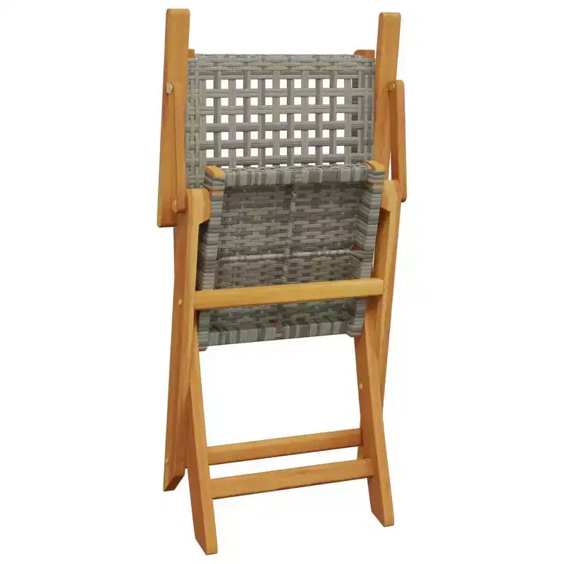 vidaXL Bistro Set Solid acacia wood, PE rattan Medium Foldable