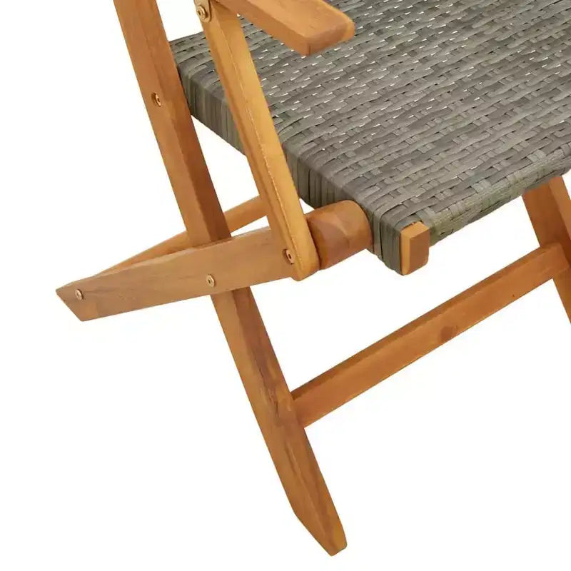 vidaXL Bistro Set Solid acacia wood, PE rattan Medium Foldable