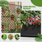 Metal Privacy Screen Trellis Planter with Raised Garden Bed Freestanding Privacy Screen Planter with Lockable Wheels Movable Outdoor Indoor Planter