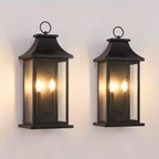 GDFStudio Aaron Modern Outdoor Iron Wall Lights (Set of 2)