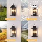 GDFStudio Aaron Modern Outdoor Iron Wall Lights (Set of 2)