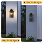 GDFStudio Aaron Modern Outdoor Iron Wall Lights (Set of 2)