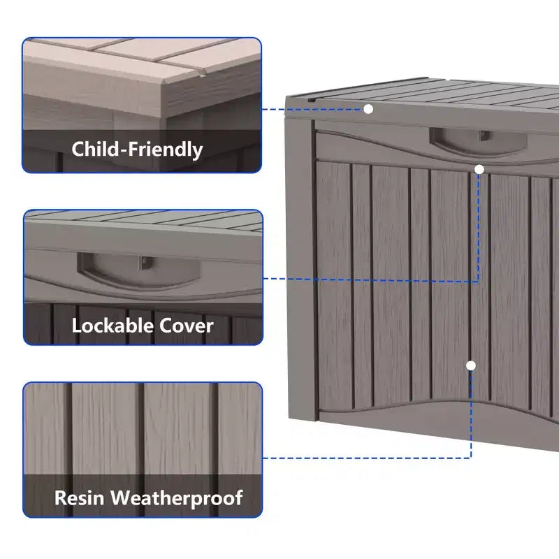 50 Gal. Resin Storage Deck Box for Outdoor Indoor