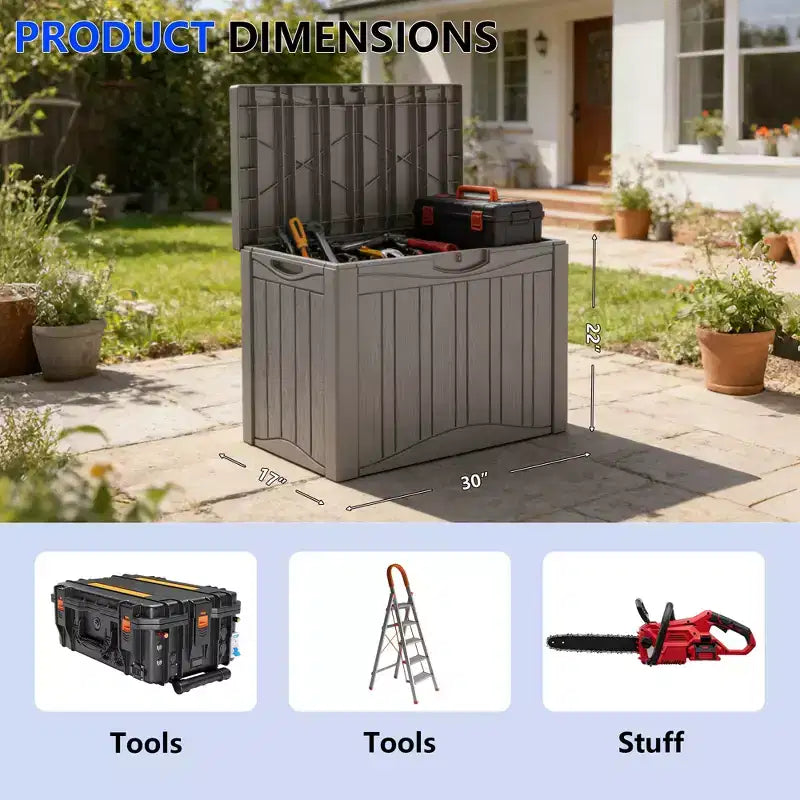 50 Gal. Resin Storage Deck Box for Outdoor Indoor