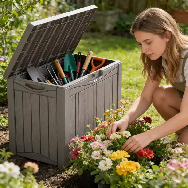 50 Gal. Resin Storage Deck Box for Outdoor Indoor