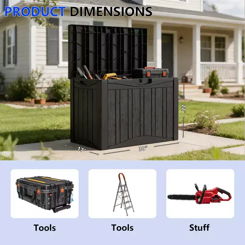 50 Gal. Resin Storage Deck Box for Outdoor Indoor