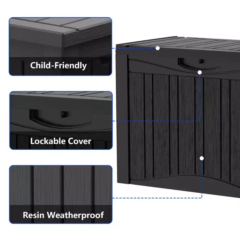 50 Gal. Resin Storage Deck Box for Outdoor Indoor