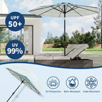 10FT Patio Umbrella - UV/Waterproof Market Parasol with 8 Ribs & Crank Tilt for Pool, Deck & Garden