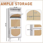 Karl Home Rattan Panel 3 Flip-Drawer Shoe Cabinet 21.26 W