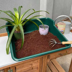 Garden Tidy Tray Gardening Set with Stainless Steel Hand Tools & Bamboo Handles, Multiple Tool Options & Colors