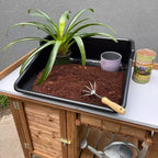 Garden Tidy Tray Gardening Set with Stainless Steel Hand Tools & Bamboo Handles, Multiple Tool Options & Colors