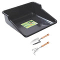 Garden Tidy Tray Gardening Set with Stainless Steel Hand Tools & Bamboo Handles, Multiple Tool Options & Colors