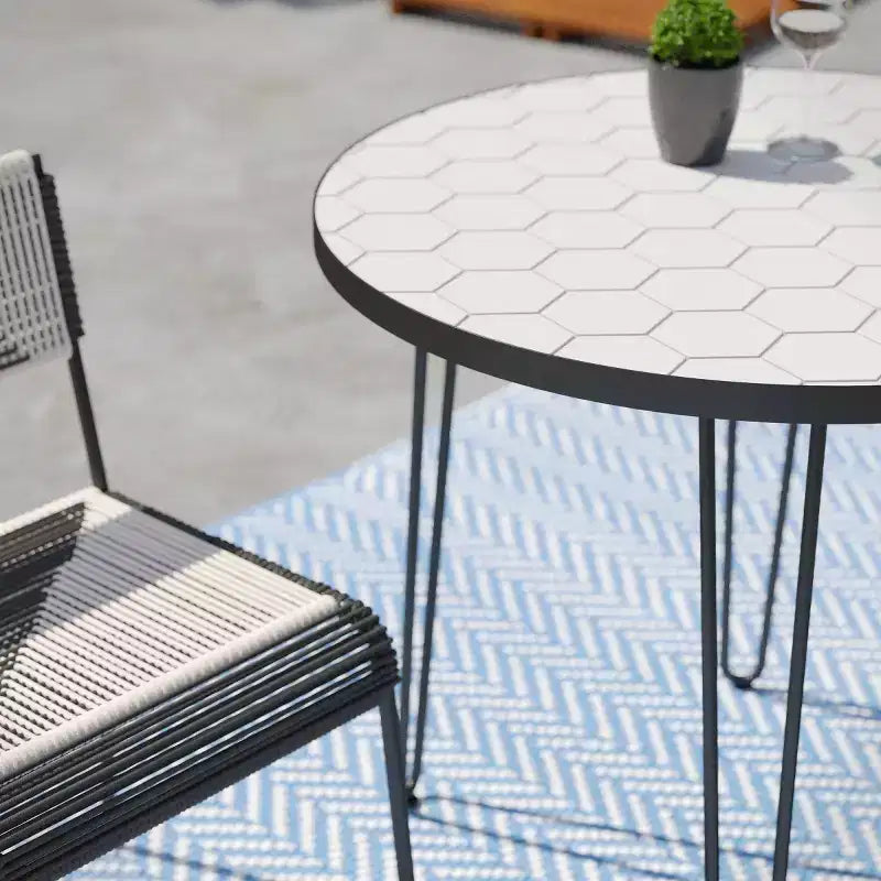Watkindale 2 Chair Bistro Set - White/Black - SEI