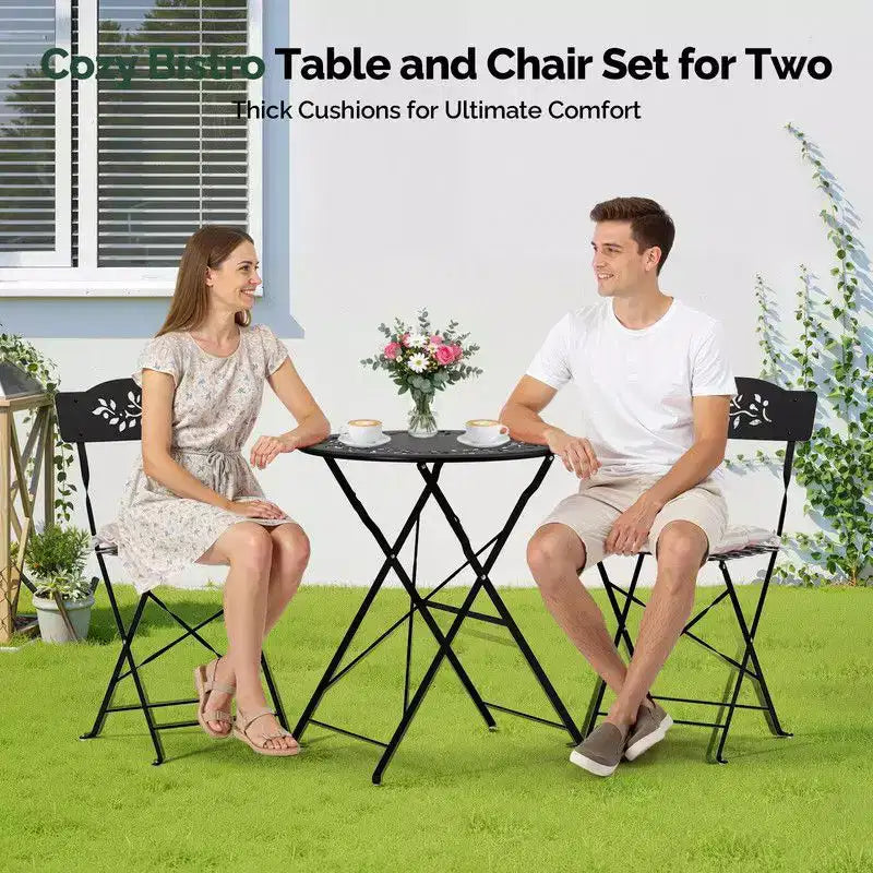 Karl Home 3-Piece Bistro Set With Seat Cushions