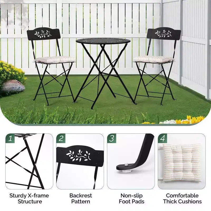 Karl Home 3-Piece Bistro Set With Seat Cushions