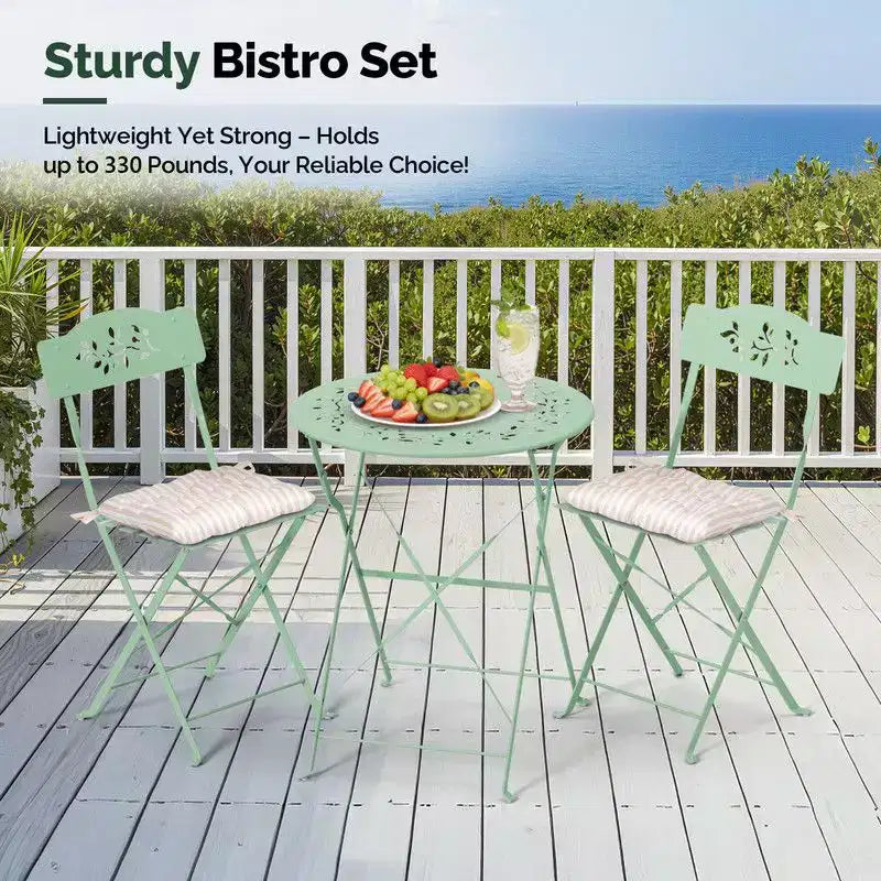 Karl Home 3-Piece Bistro Set With Seat Cushions